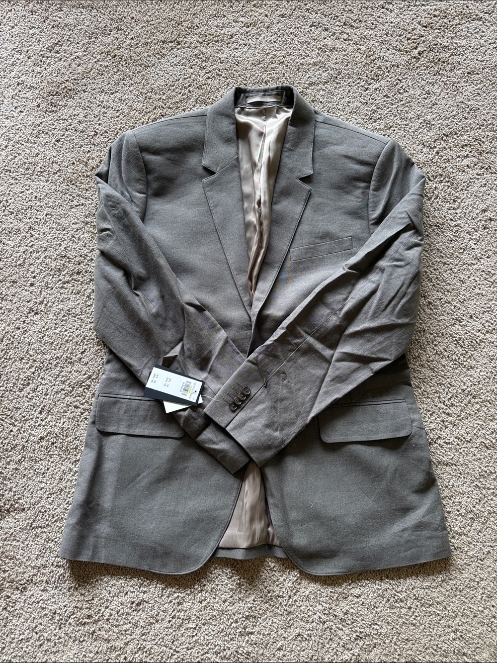 Abercrombie & Fitch Gray/Brown Linen Blazer